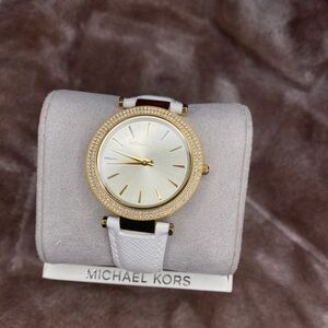 NEW~Michael Kors White Leather Watch